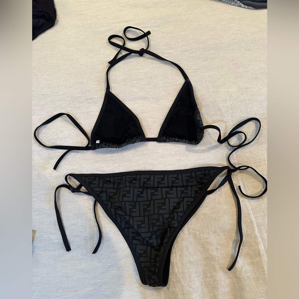 Fendi Black Embossed Monogram Bikini Set - Picture 2 of 8